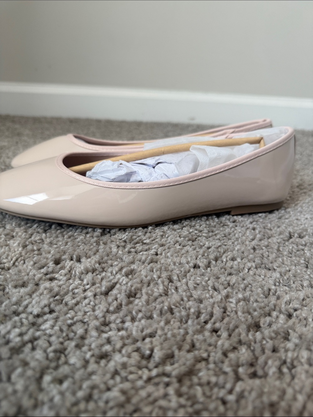 Glossy Nude Ballet Flats - Picture 2 of 5